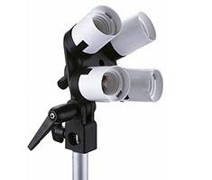 Falcon Eyes Portalámparas LH-4E27LS 4 x E27 con soporte basculante