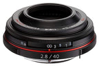 Pentax 40mm f/2.8 Negro limitada HD DA