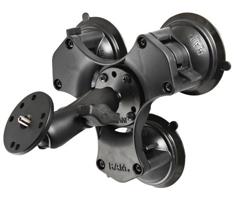 Rammount Triple Ventosas 3.3" Base Redonda 1/4"