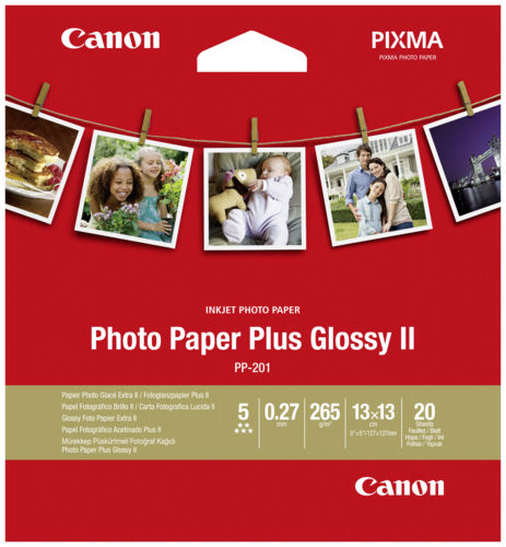 Canon PP-201 Papel fotográfico Plus Glossy II 13x13cm 265g 20 hojas