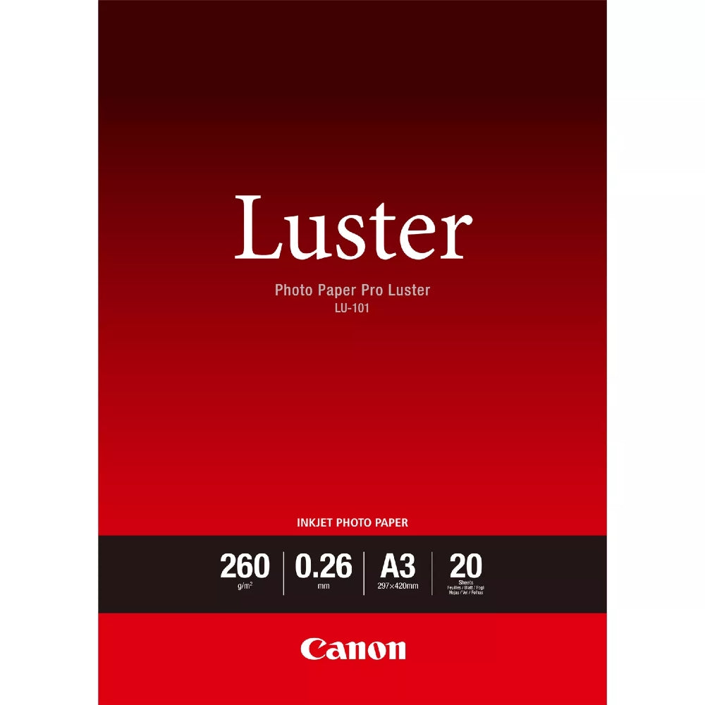 Canon papel fotográfico Lustre LU-101 A3 20 hojas