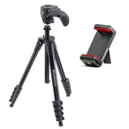 Manfrotto Compact Action Stativ schwarz + Smartphone Clamp