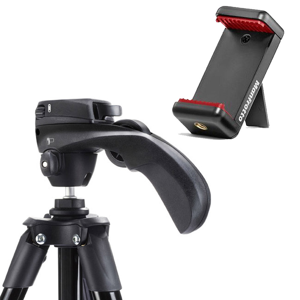 Manfrotto Compact Action Stativ schwarz + Smartphone Clamp