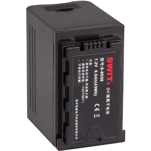 Swit S-8D58 DV Akku für Panasonic VW-VBD58, 4LED, DC-Ausgang, USB-Ausgang 43 Wh