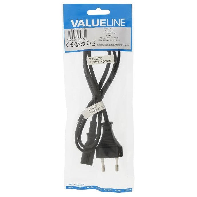 Valueline Câble d'alimentation Europlug 1,0 m