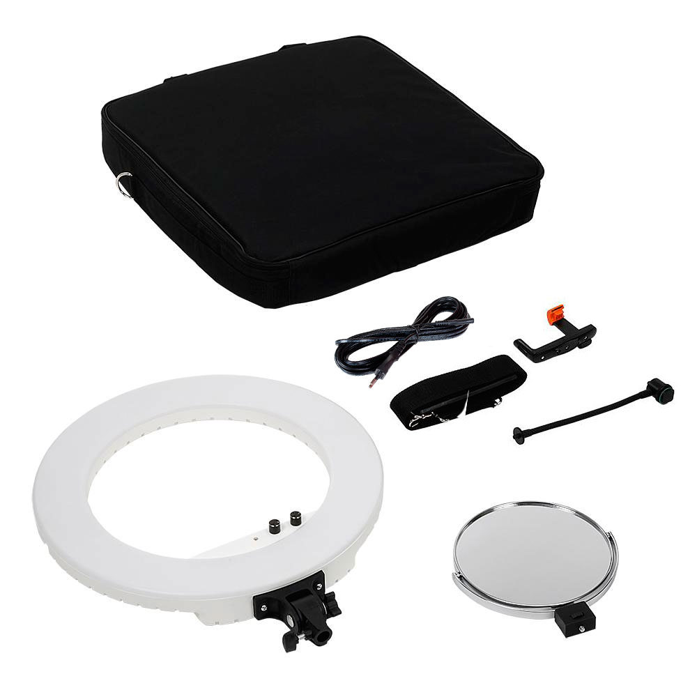 Caruba Round Vlogger Juego LED PRO de 18 Pulgadas con Bolsa Blanca