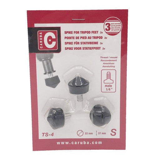 Caruba 1/4 "Trípode de goma con clavos / 22mm (3 piezas)