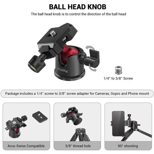SmallRig 2664 Tabletop Mini Tripod met Panoramic Ball Head