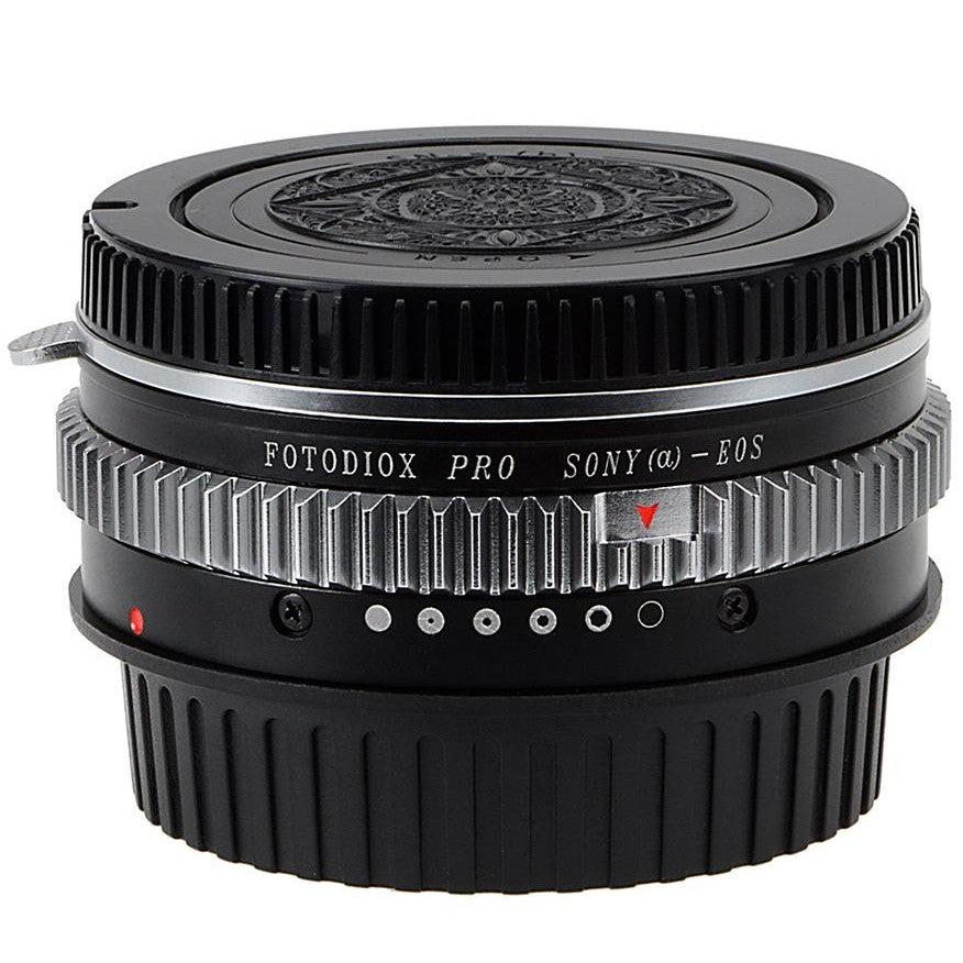 Fotodiox Pro Lens Mount Adapter - Sony Alpha A-Mount (and Minolta AF) DSLR Lens to Canon EOS (EF, EF-S) Mount SLR Camera Body, met Built-In Aperture Control Dial