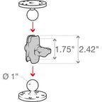 Ram Mounts Dbl Socket Arm B Ball A Length
