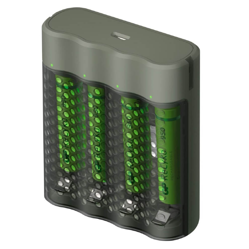 GP Chargeur de batterie USB M451 + 4x piles ReCyko AA 960mAh