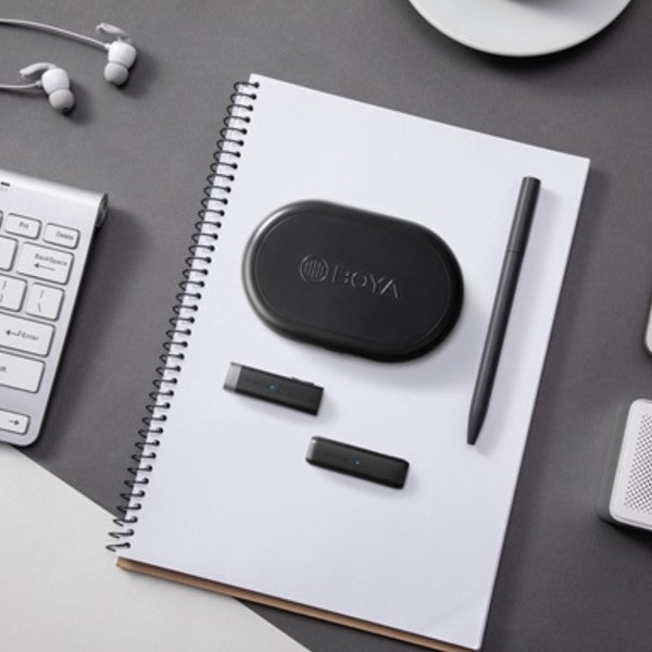 Boya BY-WM3U Microfono wireless con adattatori USB-C +3,5mm TRS e TRRS