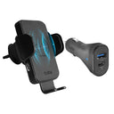 SBS Supporto Morsetto 15W per ricarica wireless ultrarapida e Kit caricatore da auto