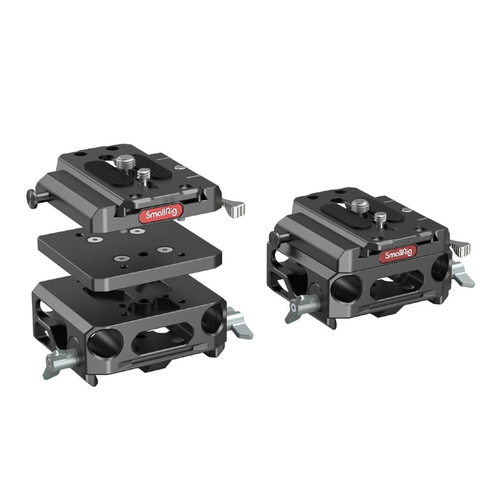 SmallRig 3067 Placa Base Ligera con Pinza para Varas Dual de 15mm (versión de aleación de magnesio)