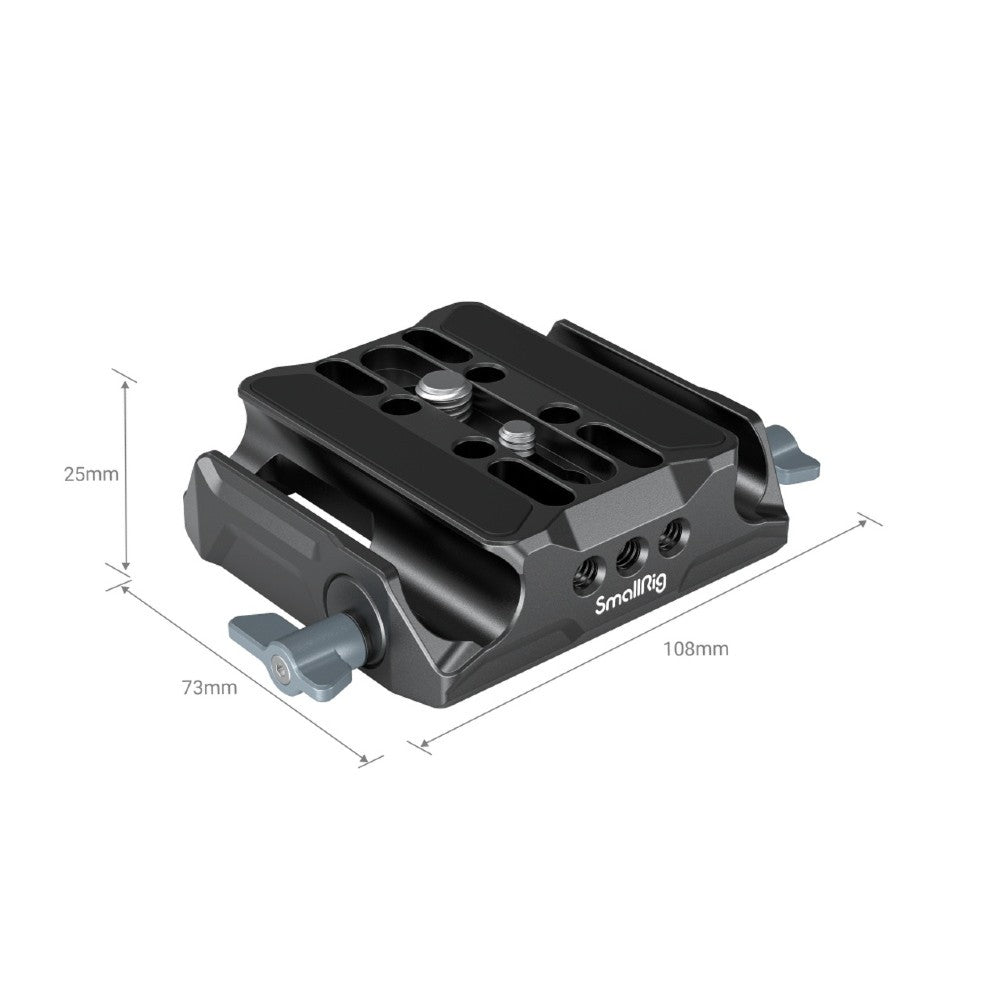 SmallRig 3357 Placa base universal LWS con abrazadera de varilla doble de 15mm