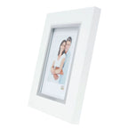 Deknudt Fotolijst in wit met zilverbies 15x15 S41NK1