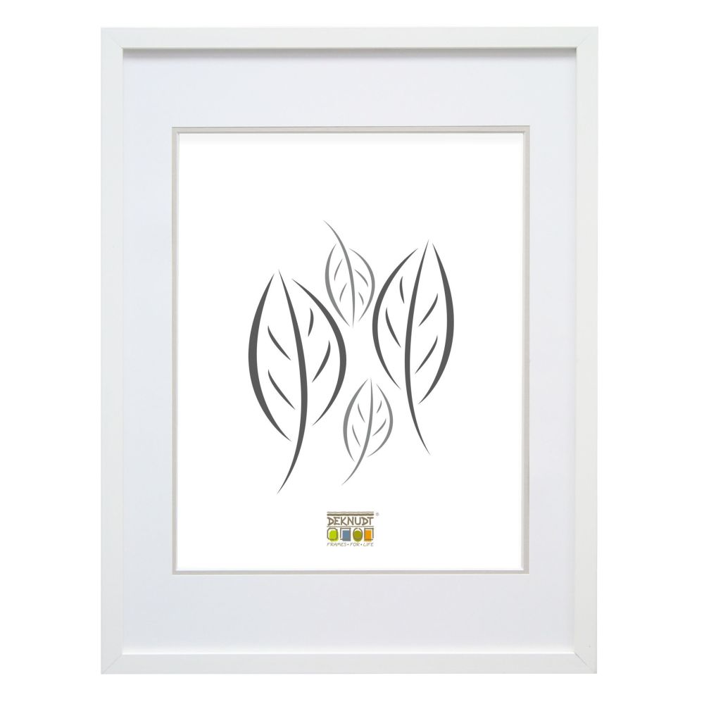 Deknudt Portafoto bianco con passe-partout 15x20 S43AK1