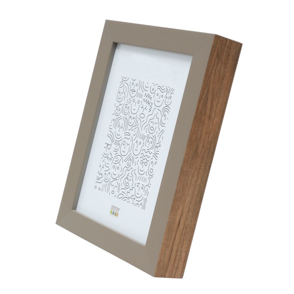 Deknudt Houten fotokader in beige met houtkleurige zijkant 15x20 S46PH3