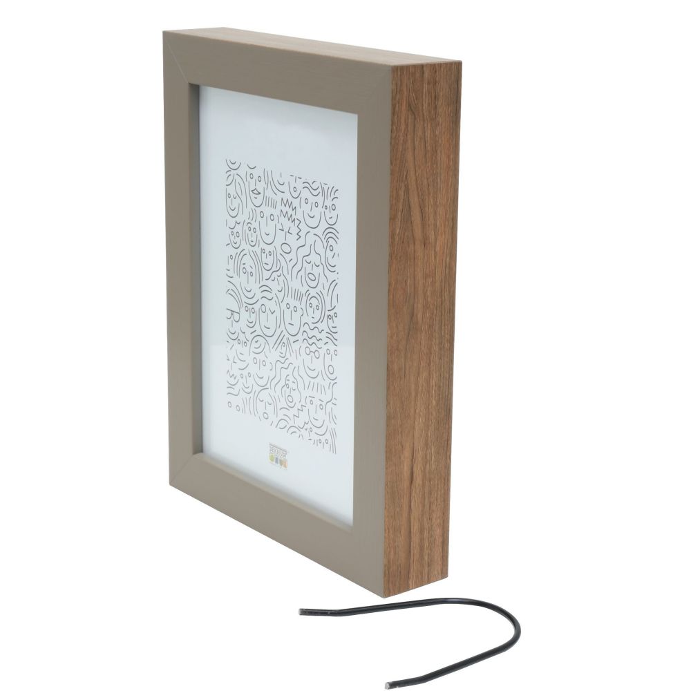 Deknudt Houten fotokader in beige met houtkleurige zijkant 15x20 S46PH3