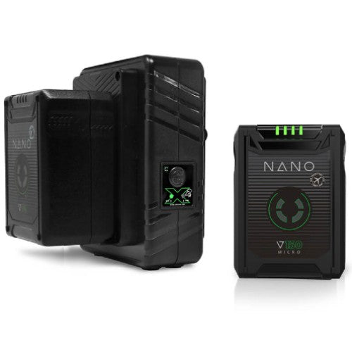 Core SWX Compact NANO Micro V-Mount Kit Batería con cuchara (2x NANO-V150 y 1x GPM-X2S)