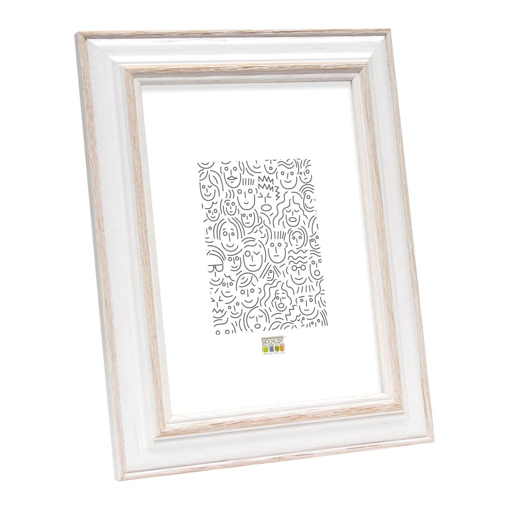 Deknudt Fotokader wit met naturelkleurig accent 13x18 S221H1