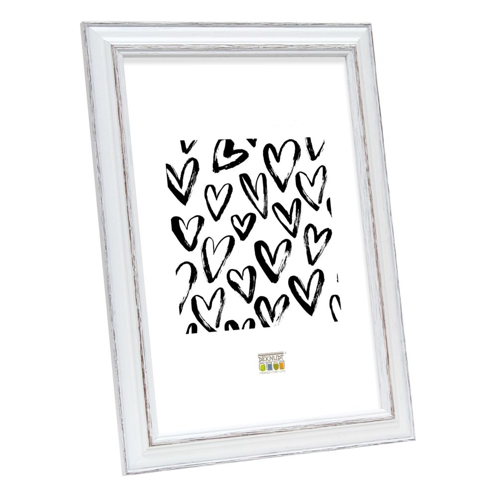 Deknudt Fotokader wit met bruinkleurig accent 20x30 S221H3