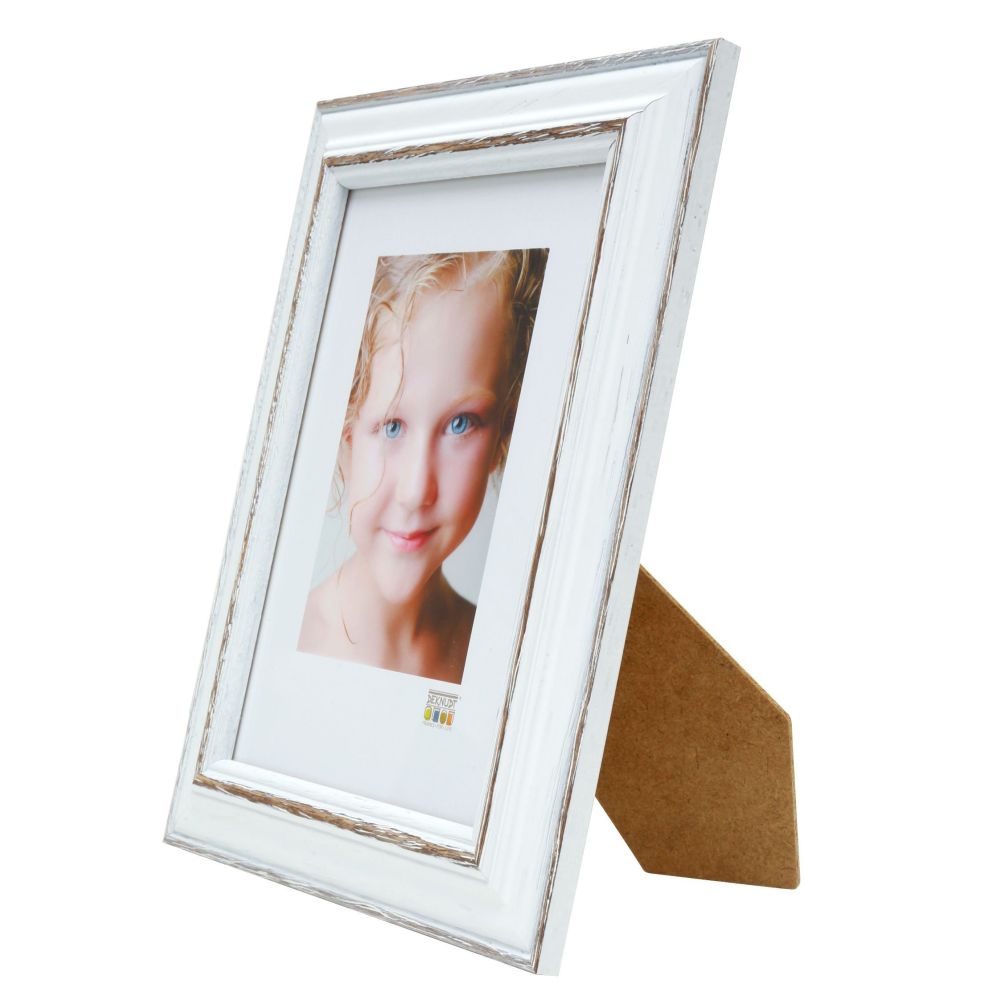Deknudt Fotokader wit met bruinkleurig accent 20x30 S221H3
