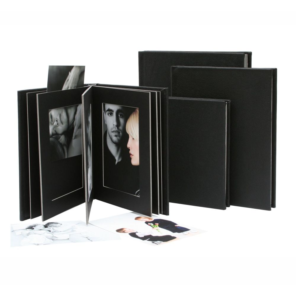 Deknudt Álbum Passepartout negro con tapa de cuero 15x20 A66DA2