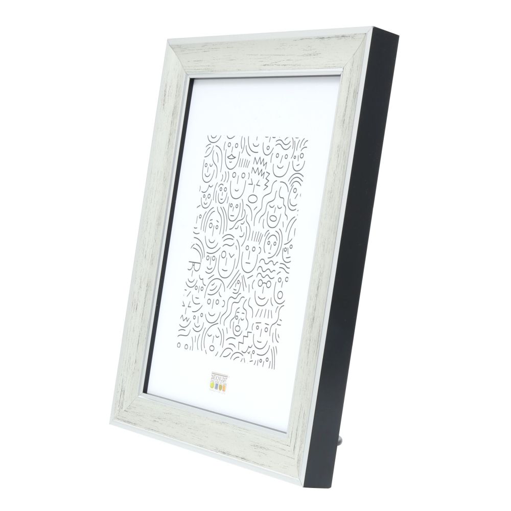 Deknudt Marco de fotos de madera color plata con tonos gris oscuro 18x24 S40JE2