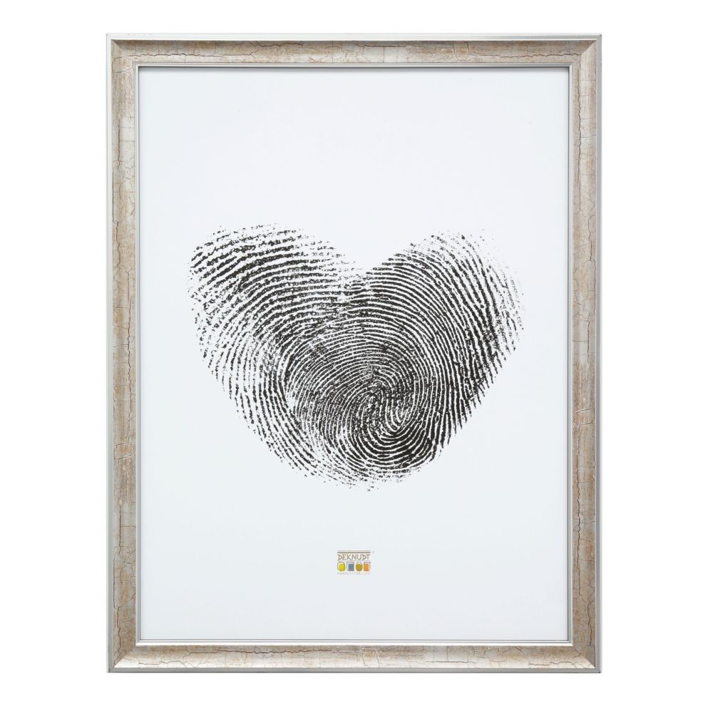 Deknudt Marco de fotos de madera color plata con acabado craquelado marrón oscuro 15x15 S40JE9