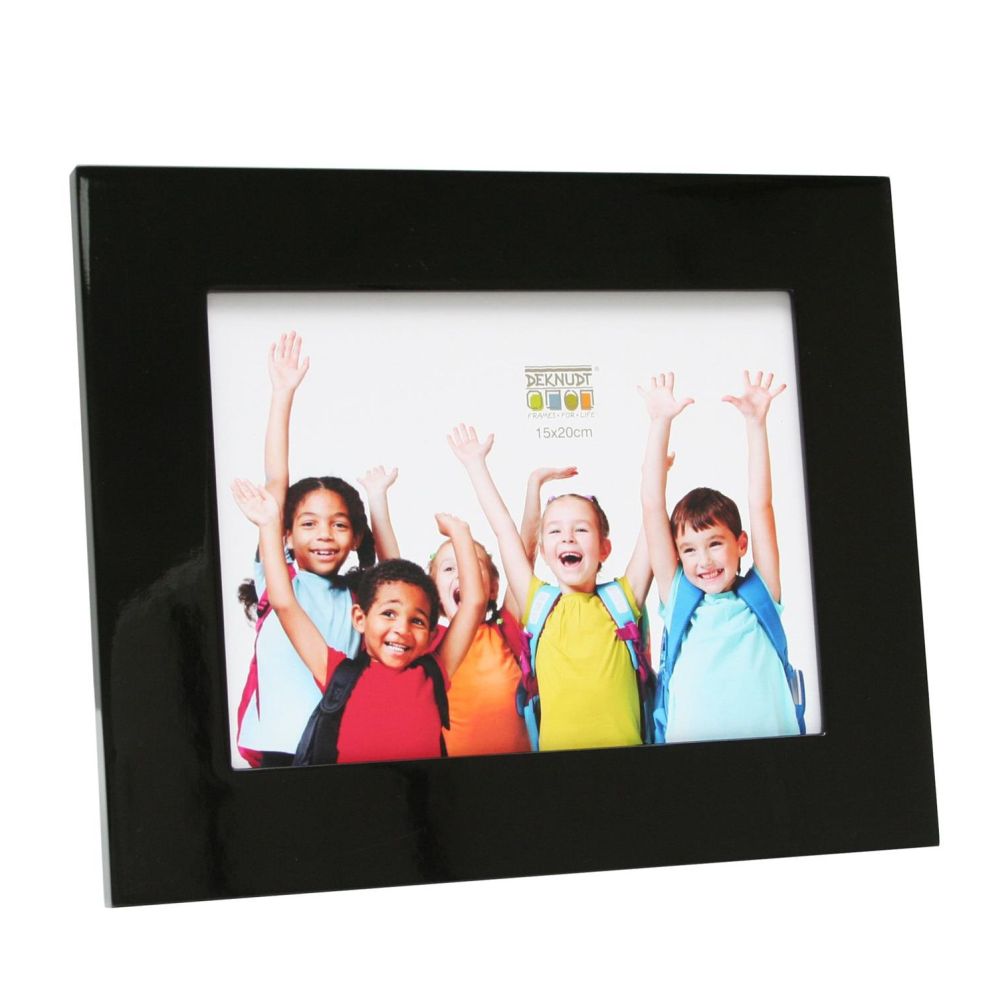 Deknudt Marco de fotos ancho de madera en negro alto brillo 15x20 S66WK2