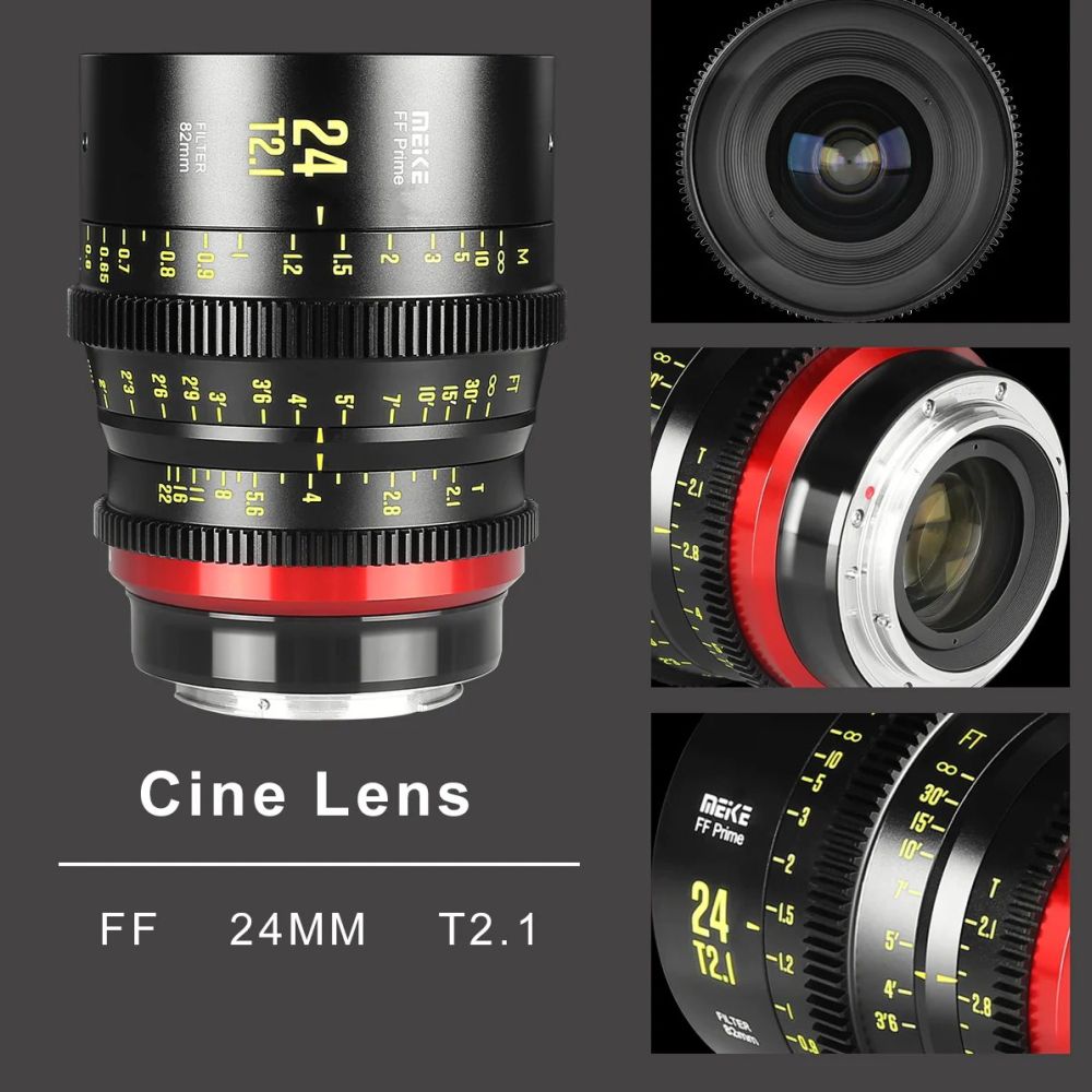 Meike Prime 24mm T2.1 Obiettivo cinematografico full frame con attacco PL