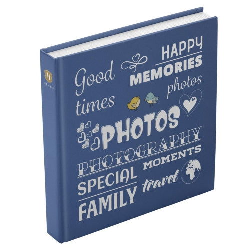 Henzo fotoalbum 100 blz. Wording 30x30 blauw