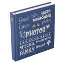 Henzo fotoalbum 100 blz. Wording 30x30 blauw