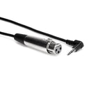 Hosa Cable de micrófono para videocámara, XLR3F a TRS de 3,5mm en ángulo recto, 60 cm