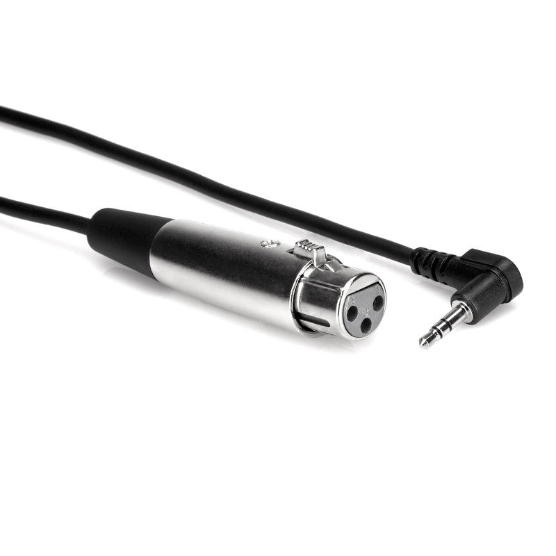 Hosa Cable de micrófono para videocámara, XLR3F a TRS de 3,5mm en ángulo recto, 60 cm