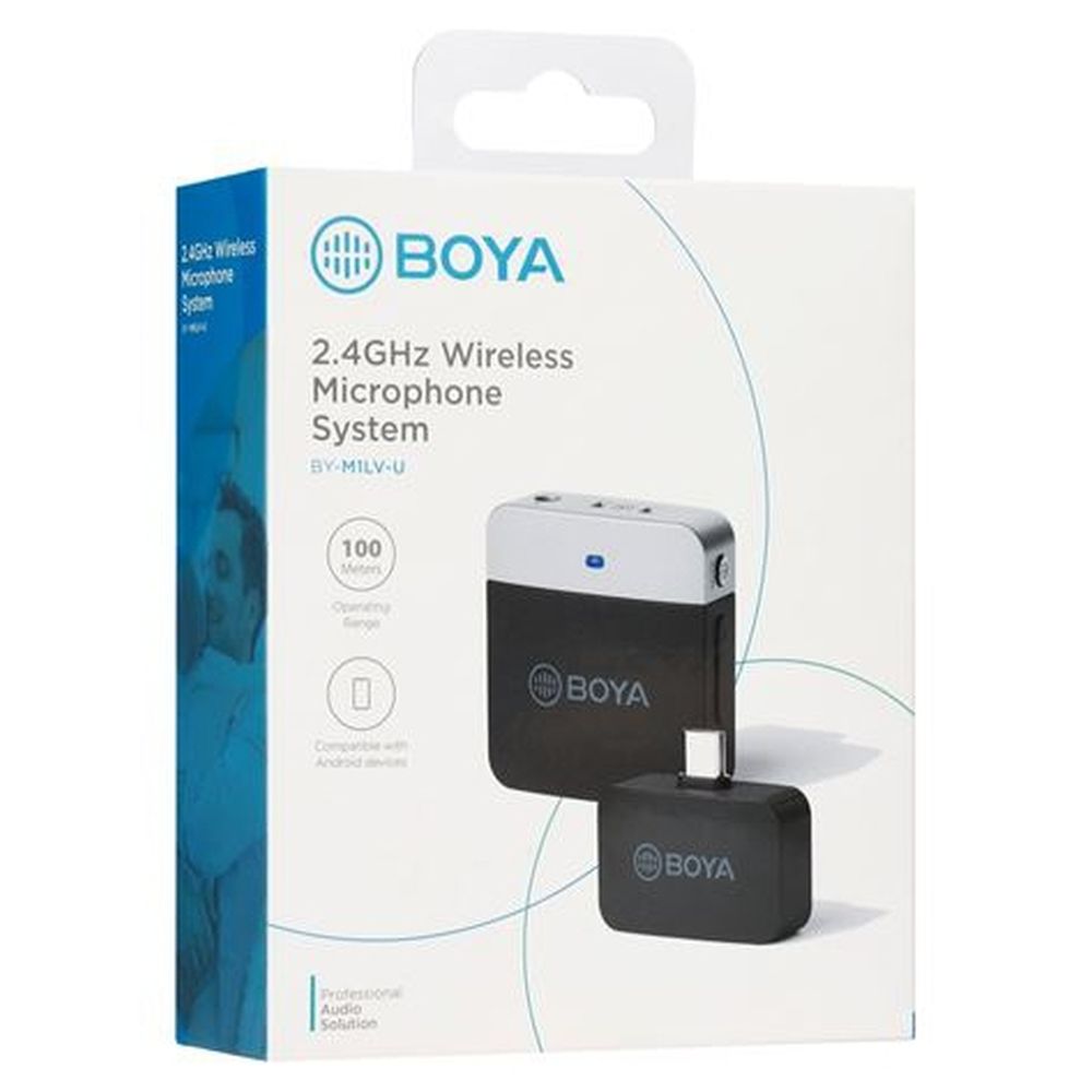 Boya 2.4 GHz Dasspeld Microfoon Draadloos BY-M1LV-U voor USB-C