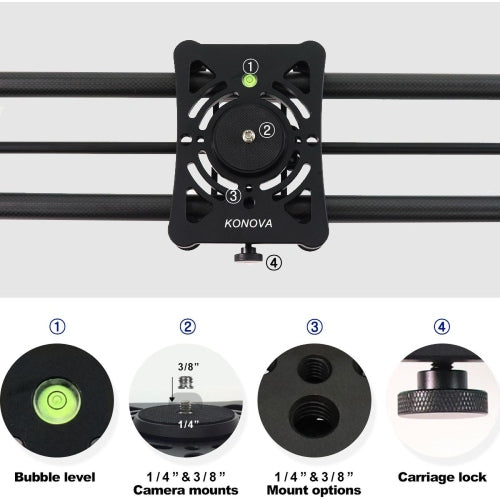 Konova P1 100cm Carbon Cámara Slider (w/ KMS-S3) OUTLET