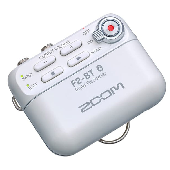 Zoom F2-BT Registratore da campo con Bluetooth e microfono lavalier bianco