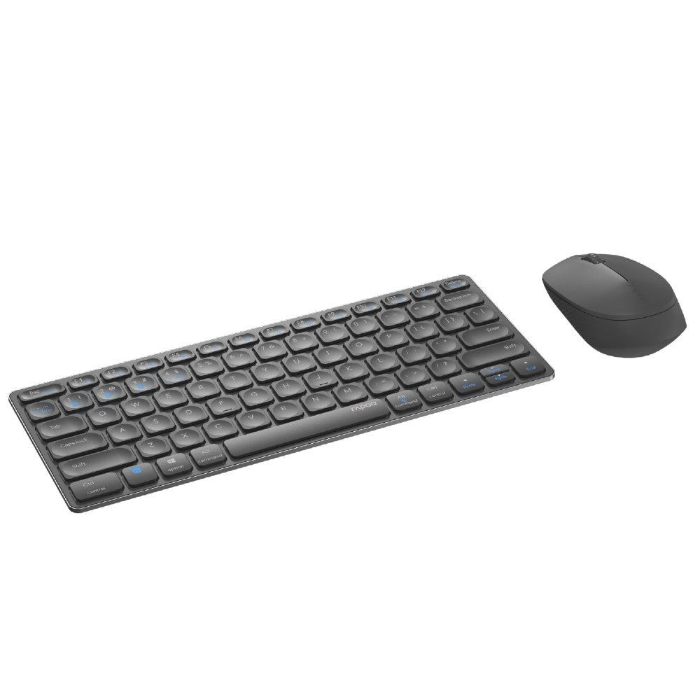 Rapoo 9600M Wireless multimode Blade Combo Set, QWERTY US - Dunkelgrau