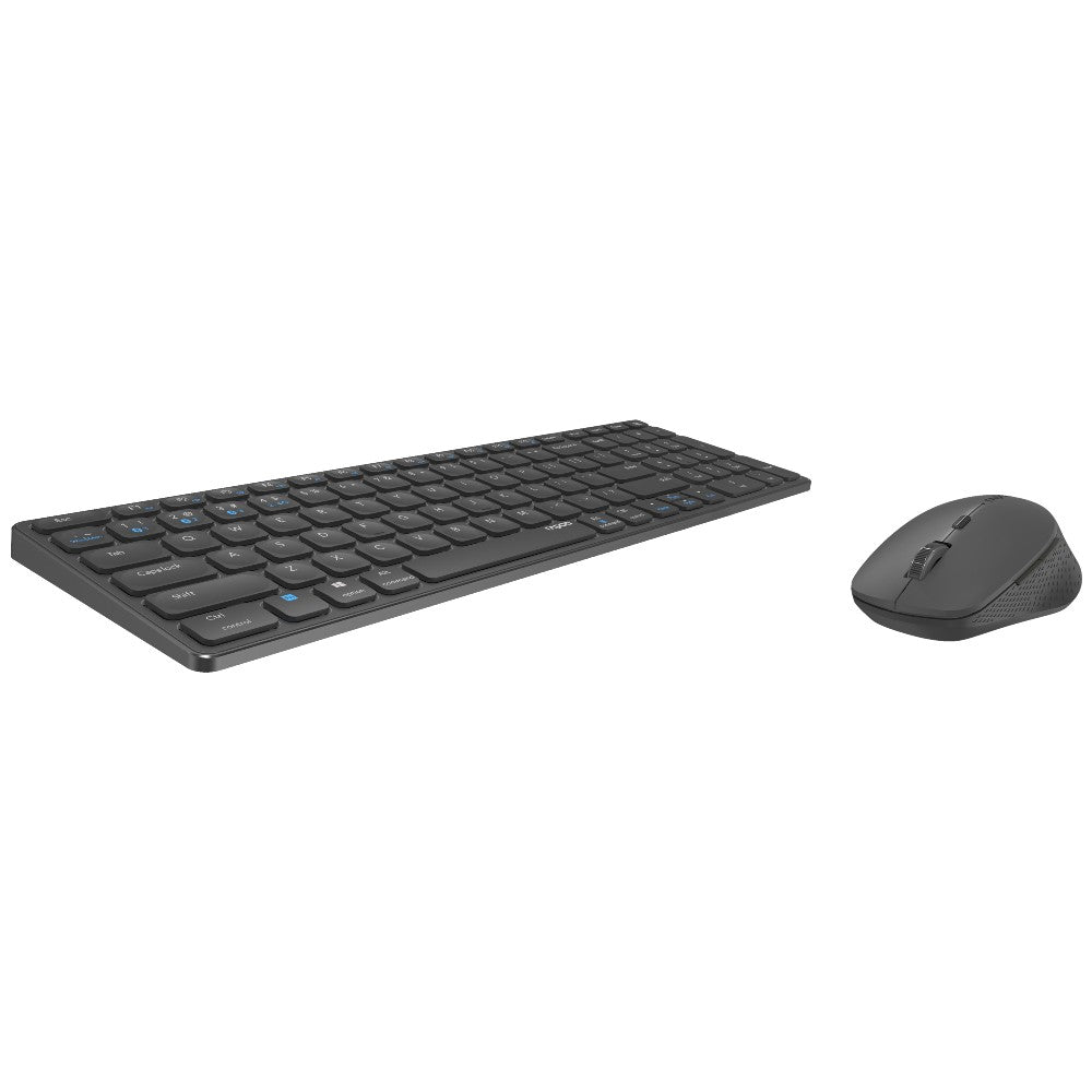 Rapoo 9700M Drahtloses Multimode Blade Combo Compact Set, QWERTY US - Dunkelgrau