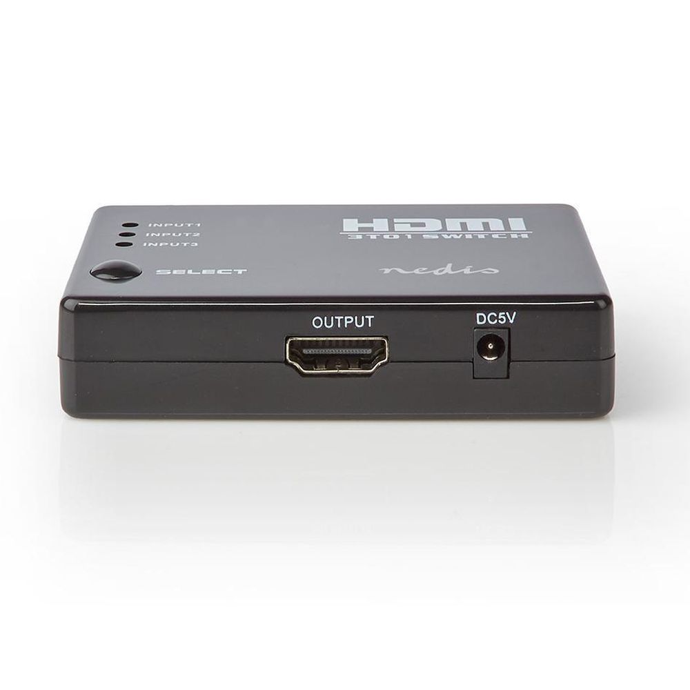 Nedis HDMI Conmutador 3 puertos 3x entrada HDMI 1x salida HDMI
