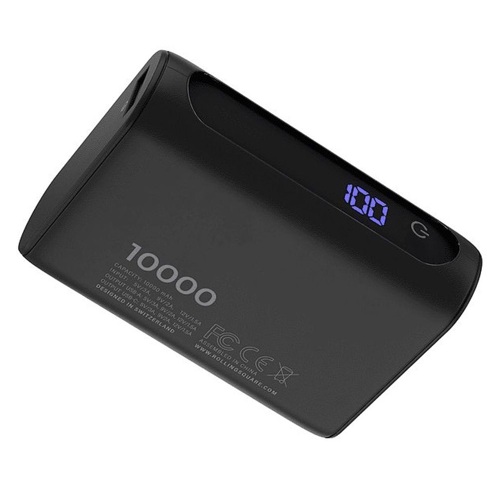 Rolling Square Batería externa 10000 mAh negra