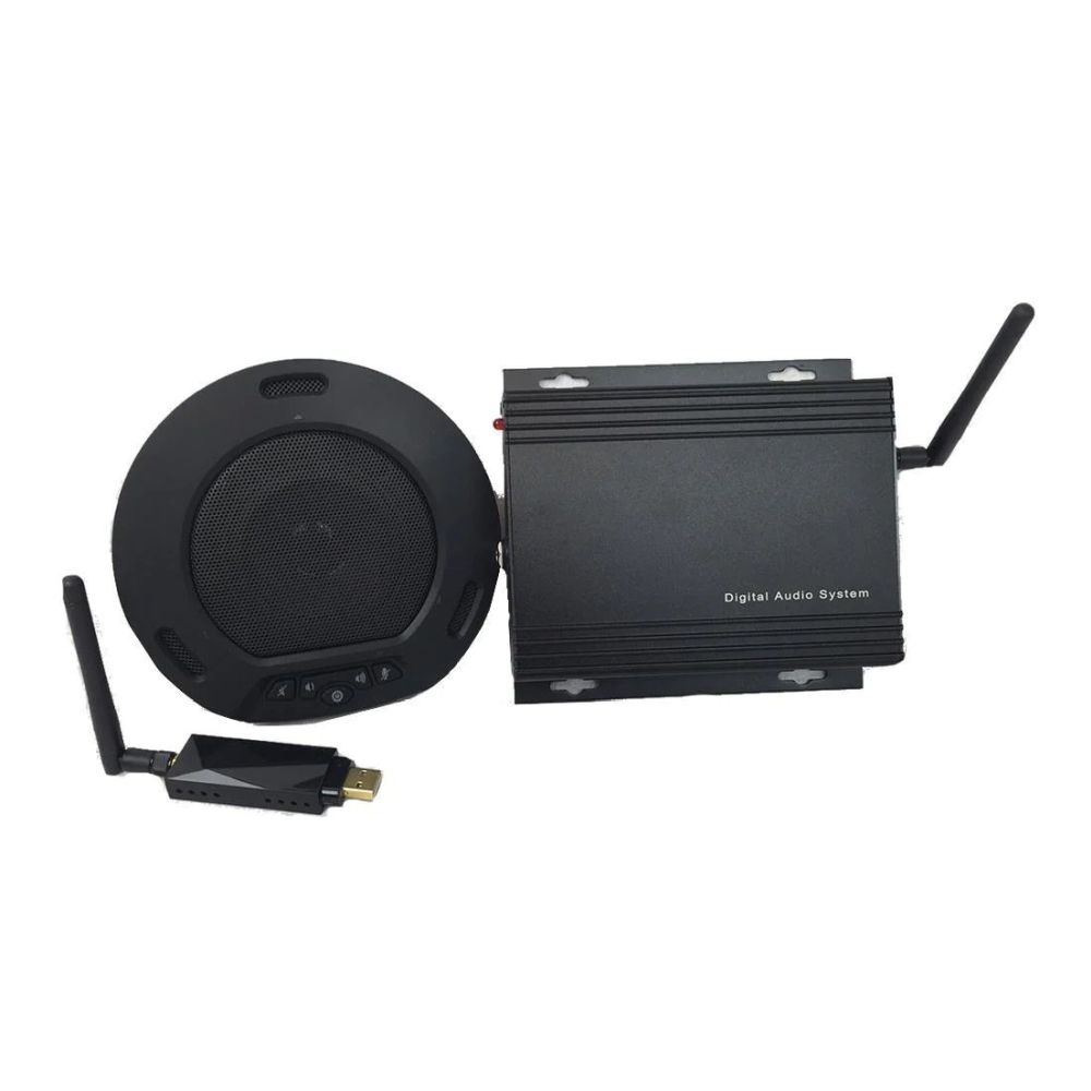 HuddlePod BIG Air Negro, altavoz USB inalámbrico con receptor inalámbrico y kit de extensión