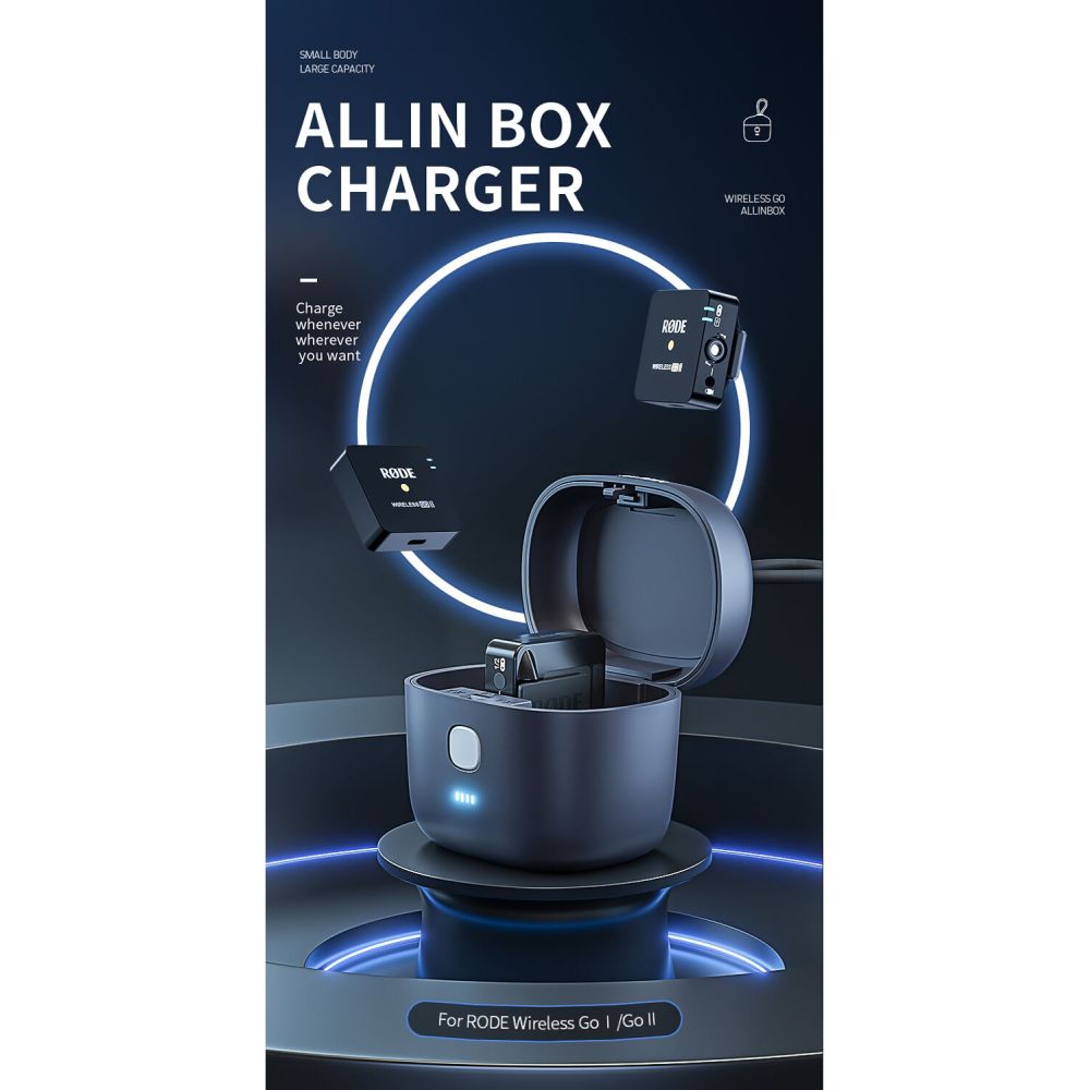 Telesin Boîtier de Charge pour RØDE sans Fil GO & GOII, Batterie 4000 mAh