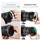K&F Concept Magnetic 1/4 Black Mist Nano-X Filtro con anello adattatore e copriobiettivo 82mm