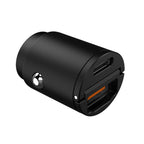 Celly Negro Label Cargador de coche USB-C + puerto USB, 30W