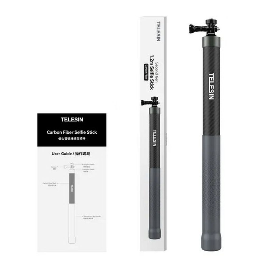 Telesin Premium Perche à Selfie carbone (120 cm)