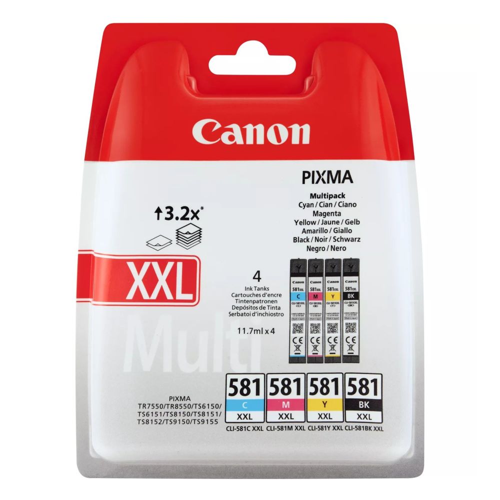 Canon CLI-581XXL C/M/Y/BK Paquete múltiple Sec