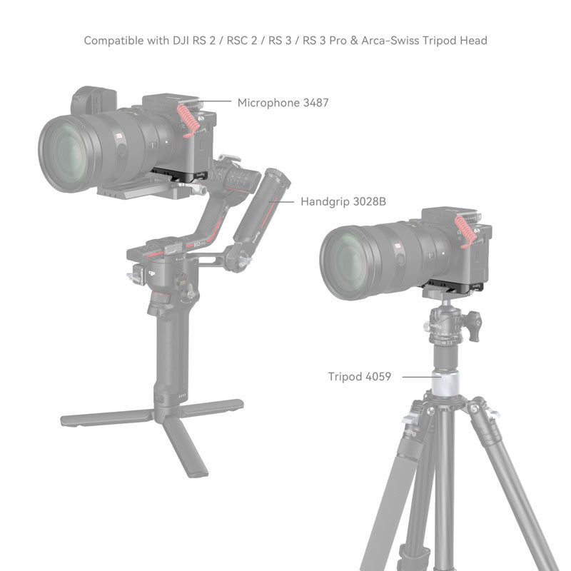 SmallRig 4439 Bodenmontageplatte für Sony Alpha 7C II / 7CR, silber